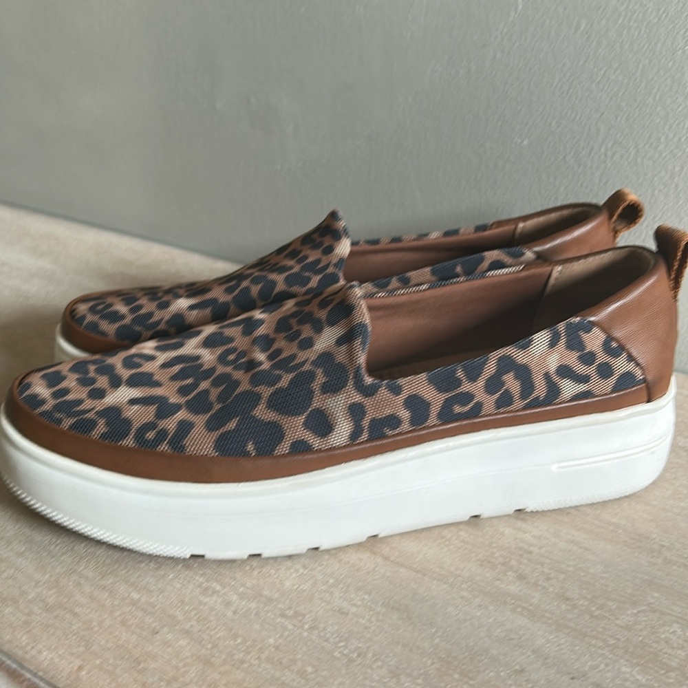 Leopard Print Slip-On Platform Sneakers